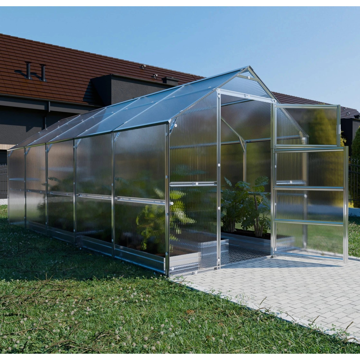 Klasika Greenhouses Bernard*KLASIKA Gewächshaus 2,35 x 5 m (11,75 m²),  mit 4 mm Polycarbonatabdeckung von KLASIKA GREENHOUSES