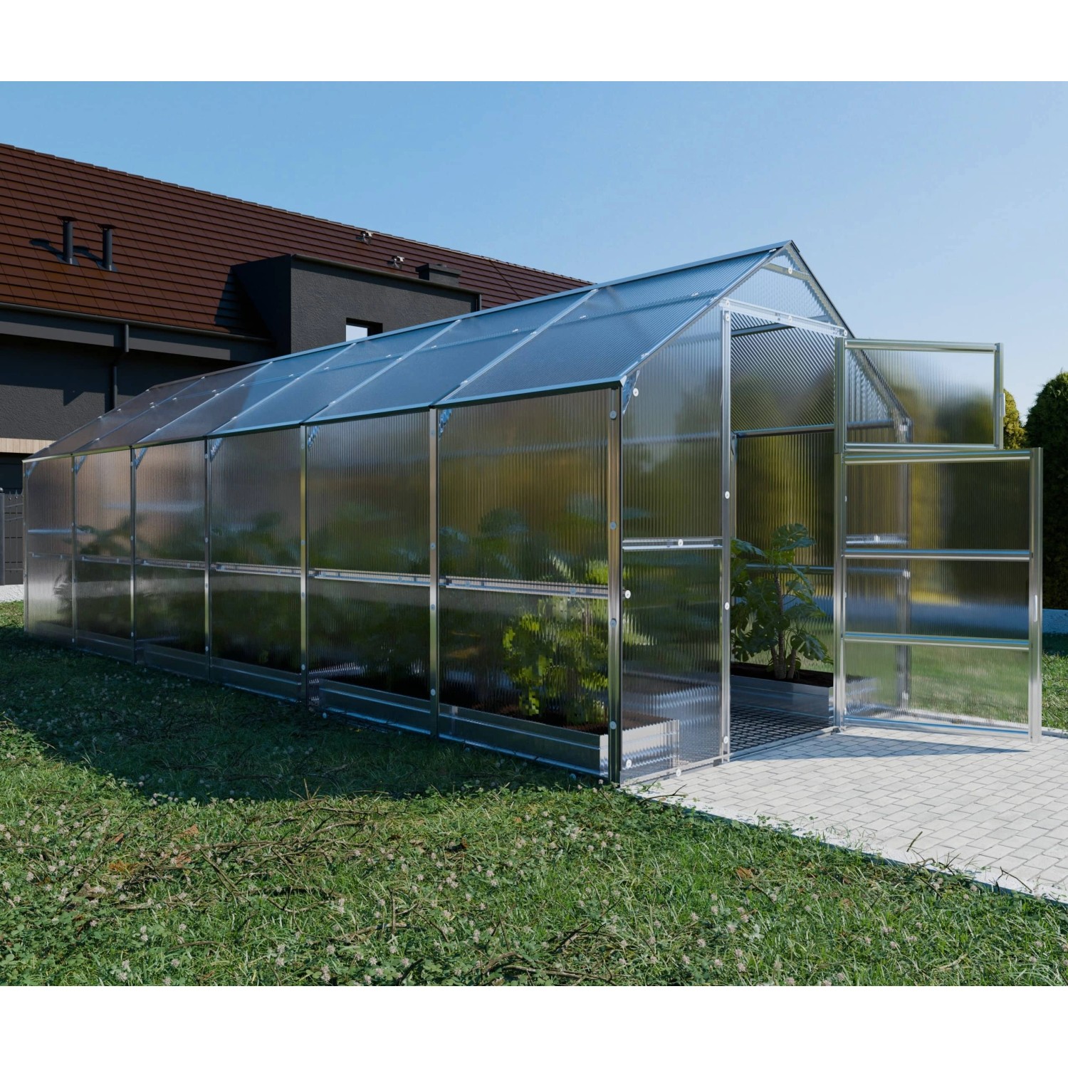 Klasika Greenhouses Bernard*KLASIKA Gewächshaus 2,35 x 6 m (14,1 m²),  mit 6 mm Polycarbonatabdeckung von KLASIKA GREENHOUSES