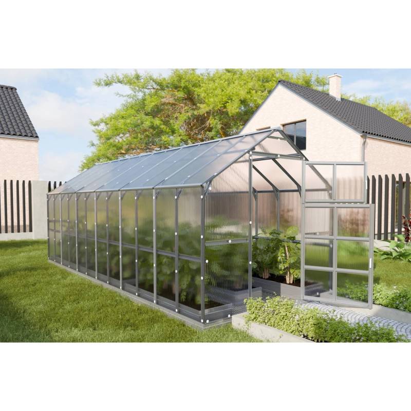 Klasika Greenhouses House KLASIKA Gewächshaus 14.38m², 2.35m x 6.12m mit 6 mm Polycarbonatabdeckung von KLASIKA GREENHOUSES