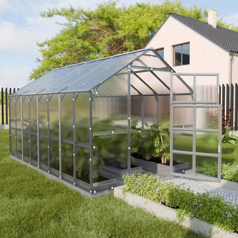 Klasika Greenhouses House KLASIKA Gewächshaus 9.64m², 2.35m x 4.12m mit 6 mm Polycarbonatabdeckung von KLASIKA GREENHOUSES