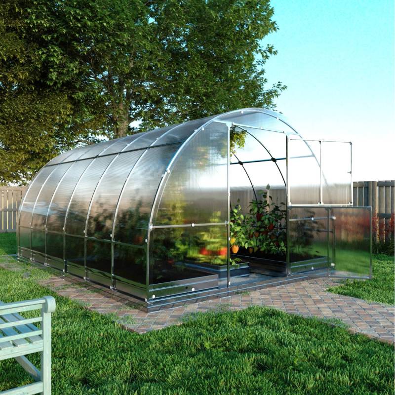 Klasika Greenhouses Tube*KLASIKA Gewächshaus 12m², 3m x 4m mit 4 mm Polycarbonatabdeckung von KLASIKA GREENHOUSES