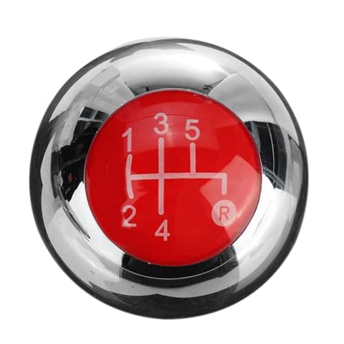 KLAUER 5-Gang-Schaltknauf Chrom-Rot 55344048 Für Fiat 500 500C 2012 2013 2014 2015 2016 2017 2018 55344048 von KLAUER