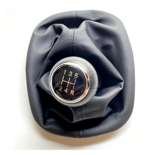 KLAUER 5-Gang-Schaltknauf Mit Ledermanschette Für VW Für B5 B5.5 1997 1998 1999 2000 2001 2002 2003 2004 2005(Black) von KLAUER