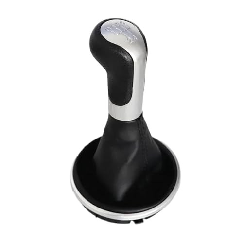 KLAUER Für Für Fabia 2 II MK2 Combi Scout 2007 2008 2009 2010 2011 2012 2013 2014 Schaltknauf Ledermanschette 5J0711113F(Silber) von KLAUER