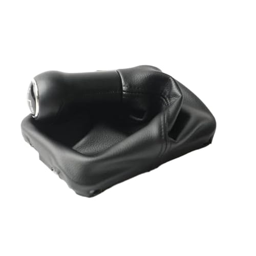 KLAUER Für VW Für Käfer 1998 1999 2000 2001 2002 2003 2004 2005 2006 2007 2008 2009 2010 5-Gang-Schaltknauf Mit Ledermanschette(Black,6 speed) von KLAUER
