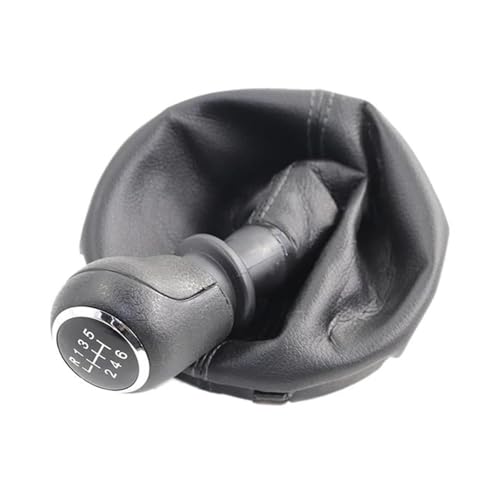 KLAUER Schaltknauf Für 5-Gang-Schalthebel Schaltmanschette Für VW Transporter T5 T5.1 T6 2003–2015(Black,6 Speed) von KLAUER