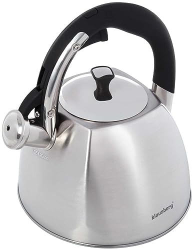 2.2L Flötenkessel Wasserkessel Kessel Teekessel Edelstahl Inox Satin KLAUSBERG KB-7409 von Klausberg