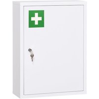 Kleankin - Medizinschrank, 3 Fächer, abschließbare Tür, stabiles Stahlgehäuse, weiß, 40 x 15 x 53,5 cm - Weiß von KLEANKIN