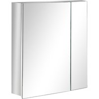 Kleankin - Spiegelschrank, Badschrank, 2 Spiegeltüren, 3 Innenböden, Edelstahl, Farbe: Silber, 54 x 13 x 60 cm - Silber von KLEANKIN