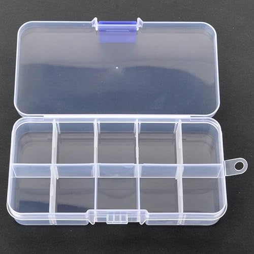KLEBASTO Sortimentskasten | Sortierbox mit 10 verstellbaren Fächern | Aufbewahrungsbox für Kleinteile,Perlen, Schmuck,Ohrringe Schrauben (10) von KLEBASTO