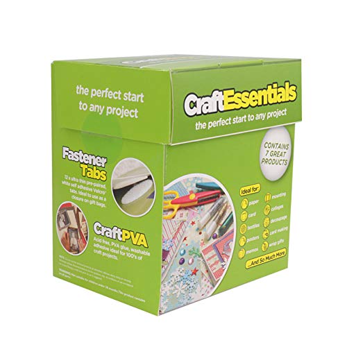 "Craft Essentials" Klebeset | Bastelbedarf | 7 Artikel in einer Box | Enthält Klebebänder, Klebepunkte, Flüssigkleber und Kleberoller | Bastelkleber Set von KLEBESHOP24