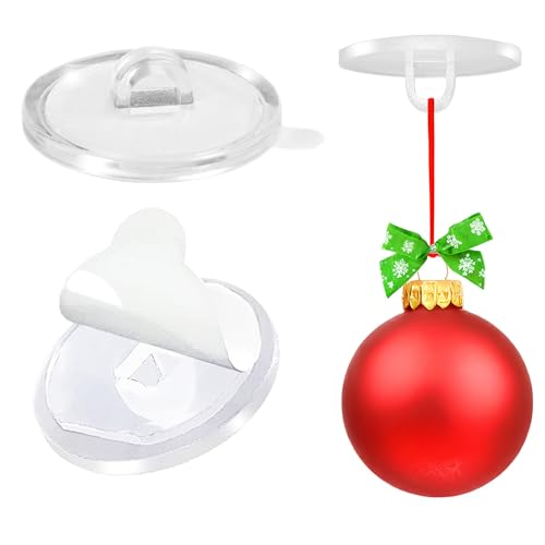 KLEBESHOP24 Deckenhaken selbstklebend | Transparent | Klebeknöpfe mit Öse | 5, 20 oder 100 Stück | Zum Aufhängen von Preisschildern, Dekorationselementen etc | Klebehaken / 5 Stück von KLEBESHOP24