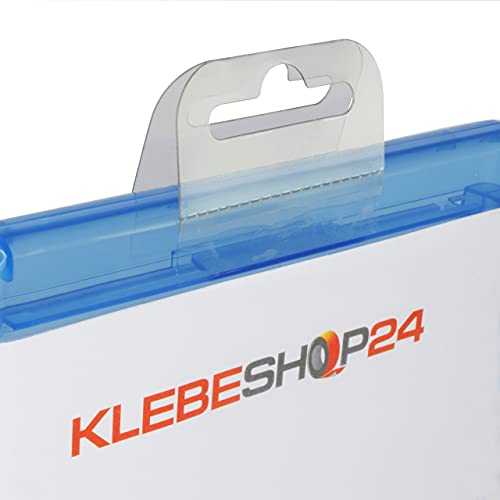 Eurolochaufhänger 1000 Stück auf Rolle | 40 mm x 37 mm | Transparent | Selbstklebende Aufhänger mit Eurolochung | POS Aufhänger Eurolochaufhänger 1000 Stück auf Rolle | 40 mm x 37 mm | Transparent | Selbstklebende Aufhänger mit Eurolochung | POS Aufhänger von KLEBESHOP24