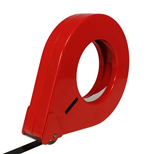 HANDABROLLER FÜR KLEBEBAND | Größe wählbar | Aus Metall | Zum Verschließen von Paketen, Behältern und Kartons | Für einseitiges Klebeband & Packband/für Rollen bis 25 mm Breite, rot von KLEBESHOP24