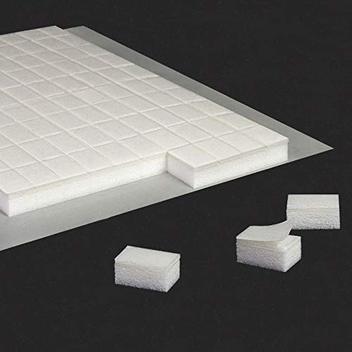 KLEBESHOP24 3D Klebepads | Aus Schaumstoff | Beidseitig stark klebend | Formstabil | Für Bastelarbeiten mit 3D-Effekt | 6 x 10 mm (5 mm Dicke, 6 x 10 mm, 100 Stück) von KLEBESHOP24