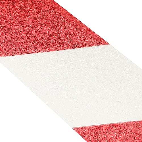 KLEBESHOP24 Antirutschband selbstklebend | Verschiedene Ausführungen | Rutschgruppe R13 / Rot-Weiß, 2 Streifen 50 mm x 300 mm von KLEBESHOP24