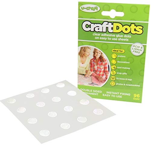 Bastelklebepunkte | Doppelseitig permanent klebend | Zum Basteln und Dekorieren | 10 mm Durchmesser / 96 Stück von KLEBESHOP24