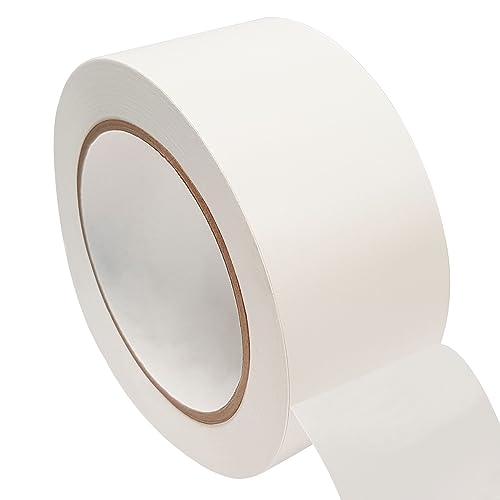 KLEBESHOP24 Bodenmarkierungsband | 50 mm x 33 m | Einseitig klebend | Einfarbig oder zweifarbig gestreift | Ablösbar auf den meisten Untergründen | Warnklebeband/Weiß von KLEBESHOP24