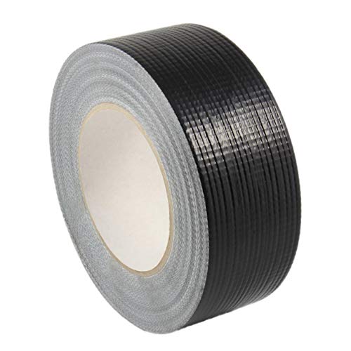 KLEBESHOP24 Gewebeklebeband stark klebend | Gewebeband aus PE | Handreißbar | Weiß, Schwarz oder Silber | 50 m | Breite wählbar | Panzertape / (38 mm x 50 m, Schwarz) von KLEBESHOP24