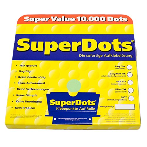 KLEBESHOP24 Superdots doppelseitige Klebepunkte im Spenderkarton/Ø 10 mm, 10.000 Stück, Klebestärke Midtak ablösbar KLEBESHOP24 Superdots doppelseitige Klebepunkte im Spenderkarton/Ø 10 mm, 10.000 Stück, Klebestärke Midtak ablösbar von KLEBESHOP24