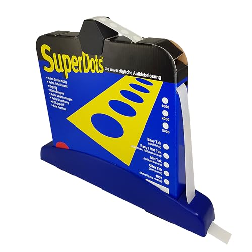 KLEBESHOP24 Superdots doppelseitige Klebepunkte mit Zubehör/Ø 10 mm, 5000 Stück, Klebestärke Easy Midtak ablösbar von KLEBESHOP24