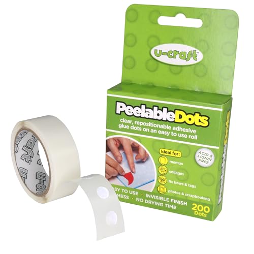 KLEBESHOP24 U-Craft Artikelsortiment (Klebepunkte ablösbar, Ø 10 mm, Rolle à 200 Stück) von KLEBESHOP24