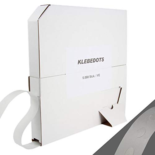 Klebedots 5000 Stück Ø ca. 9 mm im Spender, doppelseitige transparente Klebepunkte in verschiedenen Klebestärken/stark haftend, dauerhaft von KLEBESHOP24