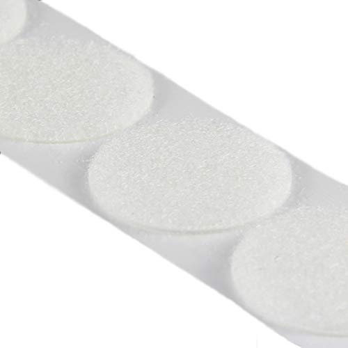 Klettpunkte selbstklebend, Haken oder Flausch, schwarz & weiß, verschiedene Verpackungseinheiten und Durchmesser/Ø 13 mm weiß Flausch 1500 Stück von KLEBESHOP24
