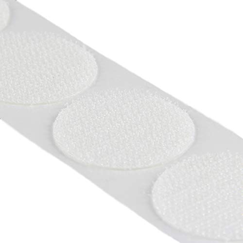 Klettpunkte selbstklebend, Haken oder Flausch, schwarz & weiß, verschiedene Verpackungseinheiten und Durchmesser/Ø 13 mm weiß Haken 20 Stück von KLEBESHOP24