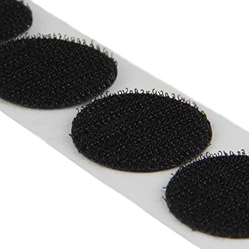 Klettpunkte selbstklebend, Haken oder Flausch, schwarz & weiß, verschiedene Verpackungseinheiten und Durchmesser/Ø 22 mm schwarz Haken 100 Stück von KLEBESHOP24