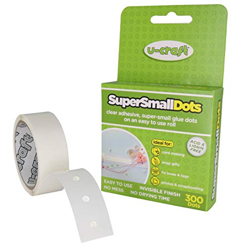 Mini Klebepunkte | Doppelseitig permanent klebend | Für detaillierte Bastelarbeiten | Extra klein | 3 mm Durchmesser / 300 Stück auf Rolle von KLEBESHOP24