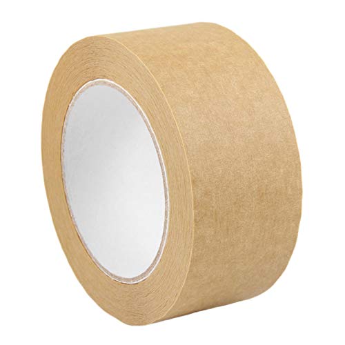 KLEBESHOP24 Packband aus Papier | Hochwertiges Verpackungsklebeband 50 mm x 50 m | Zum sicheren Verschließen von leichten bis mittelschweren Kartons | Hochqualitatives Papierpackband / 1 Rolle von KLEBESHOP24