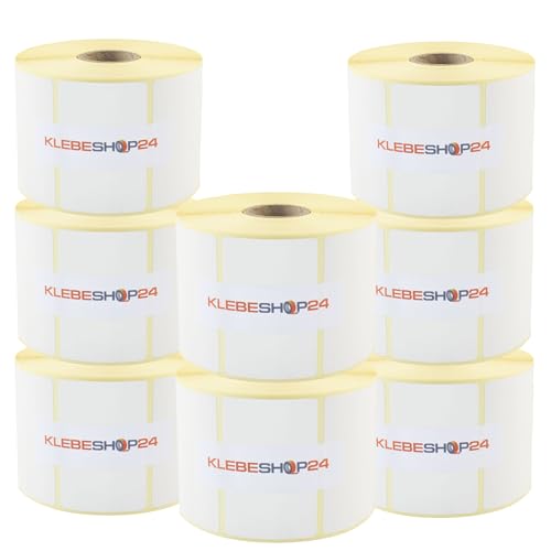 Thermodirekt Etiketten | Thermo-Etiketten verschiedene Ausführungen | Selbstklebende Etiketten für Thermodrucker | 1 Zoll-Kern / 60 x 40 mm, 8 Rollen je 1000 Stück Thermodirekt Etiketten | Thermo-Etiketten verschiedene Ausführungen | Selbstklebende Etiketten für Thermodrucker | 1 Zoll-Kern / 60 x 40 mm, 8 Rollen je 1000 Stück von KLEBESHOP24