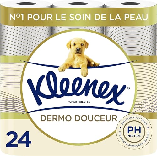 KLEENEX Dermo Douceur 4230420 Toilettenpapier, 24 Rollen (4 x 6 Rollen) Weiß, 24 Unité (Lot de 6) von KLEENEX