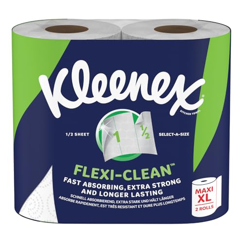 Kleenex - Flexi-Clean Küchentücher (6 Packungen mit je 2 Rollen) – abgestimmt auf Ihren Verzehr für eine schnelle Reinigung – einfach und täglich von KLEENEX