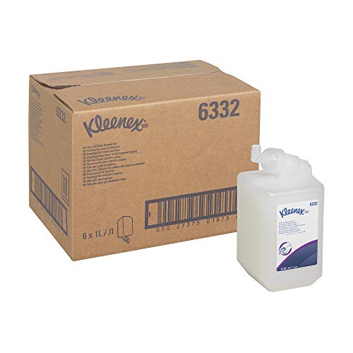 Kleenex, 6332, Duschgel für Körper und Haar 1 l, weiß, 6 x 1 l Kassetten von KLEENEX