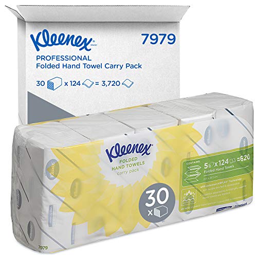 Kleenex Ultra Papierhandtücher 7979 – 30 Papiertücher für Spender Packungen x 124 Falthandtücher, weiß 2-lagig (insges. 3.720 Stück) von KLEENEX