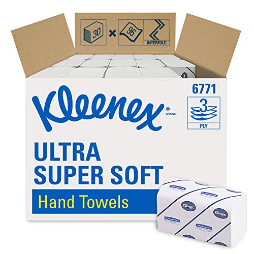 Kleenex Ultra Super Soft Handtücher - Interfold/Weiß/Medium / 30 Päckchen x 96 Tücher, 1er Pack (1 x 30 Stück) Kleenex Ultra Super Soft Handtücher - Interfold/Weiß/Medium / 30 Päckchen x 96 Tücher, 1er Pack (1 x 30 Stück) von KLEENEX