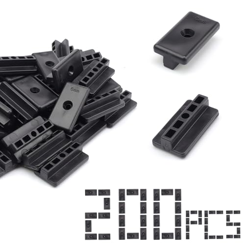 KLEHOPE 200 Stück T-Clips für Terrassendielen, 6 mm Versteckte Terrassendielen Terrassenclips, T-Förmig Clips, Schwarze Versteckte T-Clip, für Garten, Balkon, Terrasse von KLEHOPE