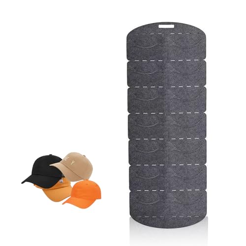 KLEHOPE Cap Halter, Zweireihig Cap Halterung Wand, Wandmontiertes Design, Faltbar Cap Aufbewahrung, mit 14 Taschen, Grau Mützenhalter, für Baseballkappen, Schirmmützen KLEHOPE Cap Halter, Zweireihig Cap Halterung Wand, Wandmontiertes Design, Faltbar Cap Aufbewahrung, mit 14 Taschen, Grau Mützenhalter, für Baseballkappen, Schirmmützen von KLEHOPE