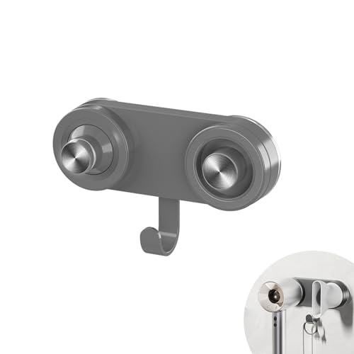 KLEHOPE Haartrockner Halterung, Magnetischer Haartrocknerhalter, Selbstklebender Saugnapf Föhn Halterung Ohne Bohren, mit Haken, für Schnell-Haartrockner mit Magnetring von KLEHOPE