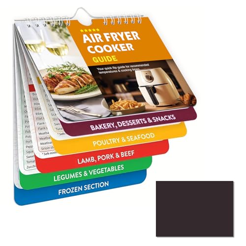 KLEHOPE Zubehör für Heißluftfritteuse, mit Magnet Luftfritteuse Spickzettel, Loseblatt-Design Kochanleitung für Heißluftfritteuse, 7,5 × 5,2 cm, mit Haken, für Verwendung in der Küche und Beim Kochen KLEHOPE Zubehör für Heißluftfritteuse, mit Magnet Luftfritteuse Spickzettel, Loseblatt-Design Kochanleitung für Heißluftfritteuse, 7,5 × 5,2 cm, mit Haken, für Verwendung in der Küche und Beim Kochen von KLEHOPE