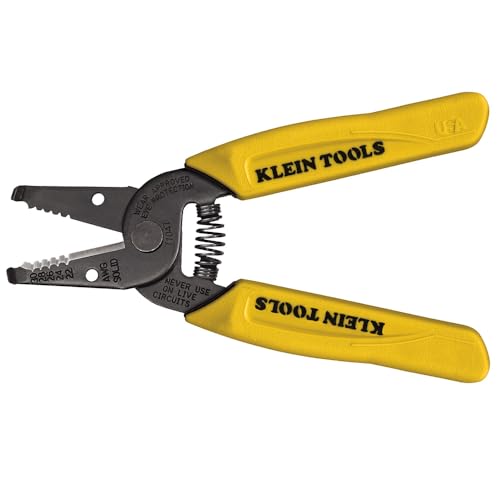 Klein Tools 11047 | Abisolierzange & Drahtschneider | Für 0,75–1,5 mm² Kupferdraht | Federunterstützt mit rutschfestem Griff | Kompaktes Profi-Elektrikerwerkzeug von KLEIN TOOLS