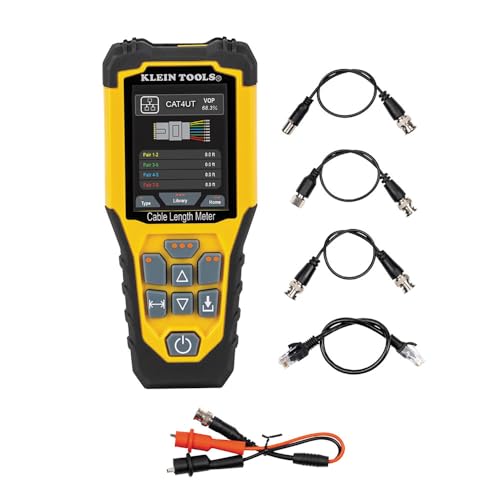 Klein Tools 501-915 Kabeltester TDR Kabellängenmesser misst Elektro-, Daten-, Zwei-Draht- und Romex-Kabel, inklusive Leitungen, Tragetasche von KLEIN TOOLS