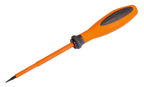Klein Tools 6023100EINS | VDE Schraubendreher isoliert | Schlitz 3,5 mm x 100 mm | Ergonomischer Griff | 1000V geprüft | IEC 60900 | Elektriker Werkzeug von KLEIN TOOLS