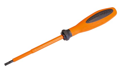 Klein Tools 6024100EINS | VDE Schraubendreher isoliert | Schlitz 4 mm x 100 mm | Ergonomischer Griff | 1000V geprüft | IEC 60900 | Elektriker Werkzeug von KLEIN TOOLS