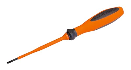 Klein Tools 6923100EINS | VDE Schraubendreher isoliert | Schlitz 3 mm x 100 mm | Slim Design für enge Räume | 1000V geprüft | IEC 60900 | Elektriker Werkzeug von KLEIN TOOLS