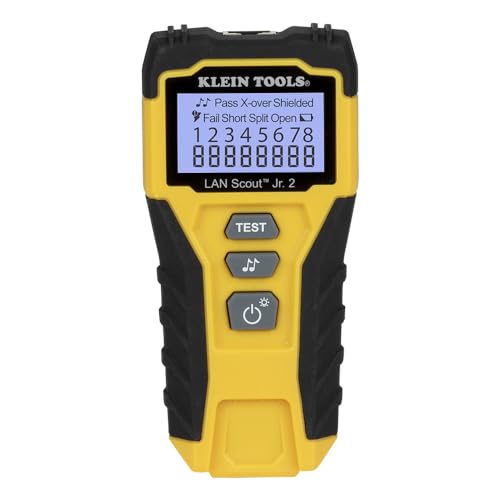 Klein Tools Cable Tester, LAN Scout Jr. 2 Ethernet Cable Tester for CAT 5e, CAT 6/6A Cables with RJ45 Connections VDV526-200, gelb/schwarz von KLEIN TOOLS