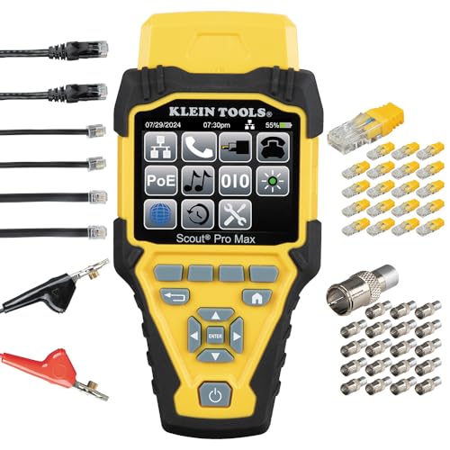 Klein Tools VDV501-770 Kabeltester Set | Scout Pro Max für Ethernet, Koax, Telefon | RJ11, RJ12, RJ45, F-Stecker | Test-n-Map Remote-Einheiten | Profi Netzwerk-Testgerät von KLEIN TOOLS