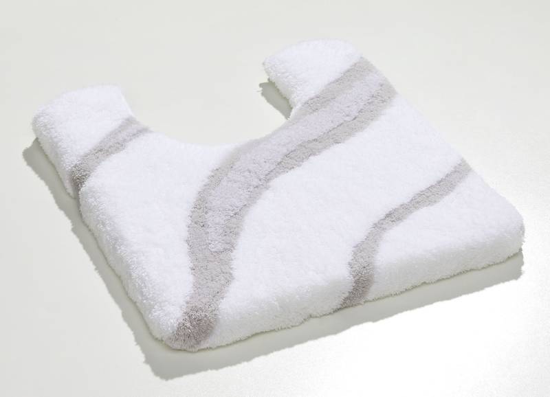 Moderne Badgarnitur von Kleine Wolke, Größe 108 (Stand-WC-Vorleger, 55/ 50 cm), Weiss-Silber von KLEINE WOLKE